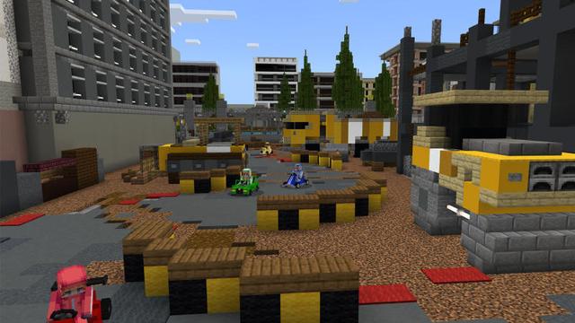 Screenshot of the Minecraft Bedrock Marketplace product Kart Race created by BLOCKLAB Studios.