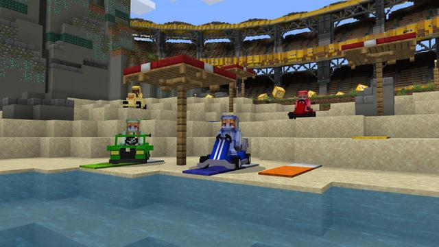 Screenshot of the Minecraft Bedrock Marketplace product Kart Race created by BLOCKLAB Studios.