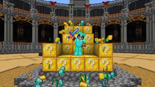 Screenshot of the Minecraft Bedrock Marketplace product Lucky Block Arena created by BLOCKLAB Studios.