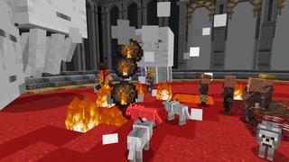 Screenshot of the Minecraft Bedrock Marketplace product Lucky Block Arena created by BLOCKLAB Studios.