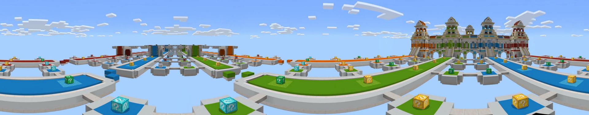 Panorama of the Minecraft Bedrock Marketplace product Lucky Block Race created by BLOCKLAB Studios.