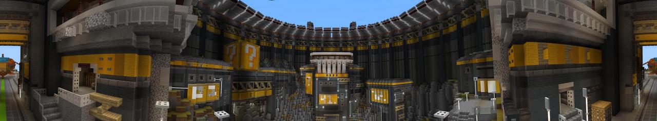 Panorama of the Minecraft Bedrock Marketplace product Lucky Block created by BLOCKLAB Studios.