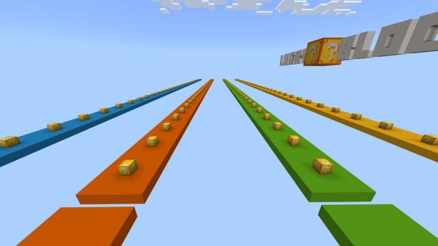 Screenshot of the Minecraft Bedrock Marketplace product Lucky Blocks Rush created by BLOCKLAB Studios.