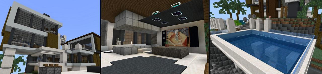 Panorama of the Minecraft Bedrock Marketplace product Luxury Cliffside Mansion created by BLOCKLAB Studios.