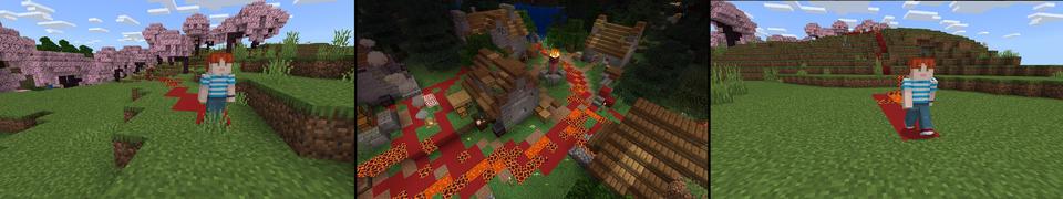Panorama of the Minecraft Bedrock Marketplace product MC, but It Turns Into Lava created by BLOCKLAB Studios.