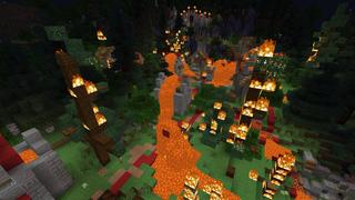 Screenshot of the Minecraft Bedrock Marketplace product MC, but It Turns Into Lava created by BLOCKLAB Studios.