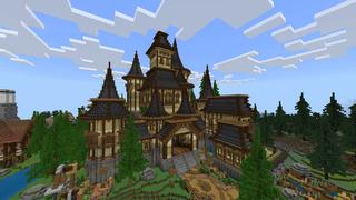 Screenshot of the Minecraft Bedrock Marketplace product Medieval Hole Town created by BLOCKLAB Studios.