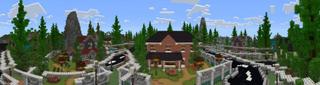 Panorama of the Minecraft Bedrock Marketplace product Millionaire Mansion Island created by BLOCKLAB Studios.