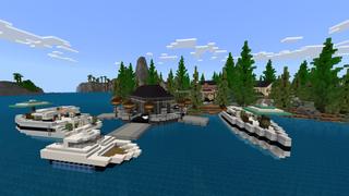 Screenshot of the Minecraft Bedrock Marketplace product Millionaire Mansion Island created by BLOCKLAB Studios.