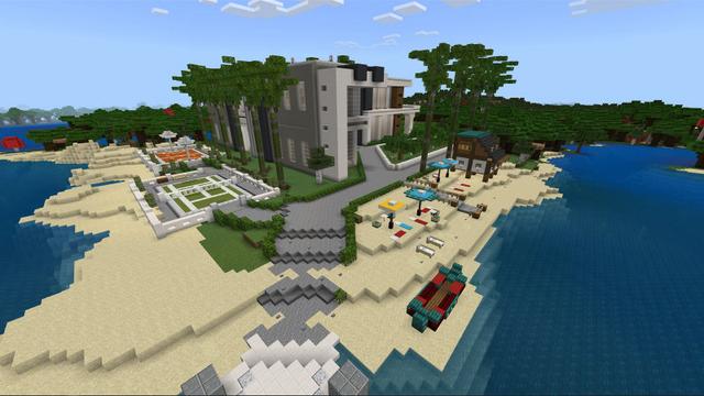 Screenshot of the Minecraft Bedrock Marketplace product Millionaire Mansion Resort created by BLOCKLAB Studios.