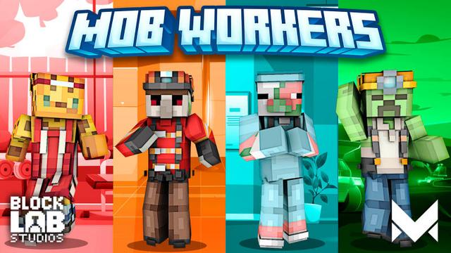 Thumbnail of the Minecraft Bedrock Marketplace product Mob Workers created by BLOCKLAB Studios.