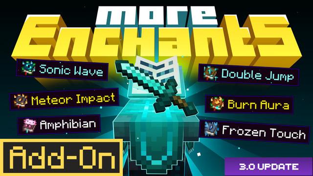Thumbnail of the Minecraft Bedrock Marketplace product More Enchants Add-On created by BLOCKLAB Studios.