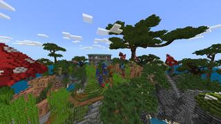 Screenshot of the Minecraft Bedrock Marketplace product Mushroom Island created by BLOCKLAB Studios.