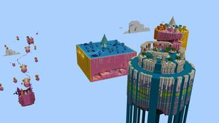 Screenshot of the Minecraft Bedrock Marketplace product Noob vs Pro vs Hacker Parkour created by BLOCKLAB Studios.