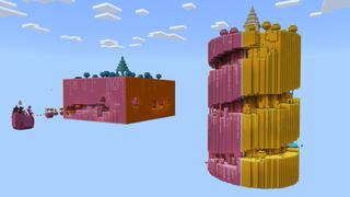 Screenshot of the Minecraft Bedrock Marketplace product Noob vs Pro vs Hacker Parkour created by BLOCKLAB Studios.