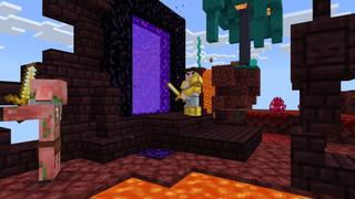 Screenshot of the Minecraft Bedrock Marketplace product One Block Lucky Block created by BLOCKLAB Studios.