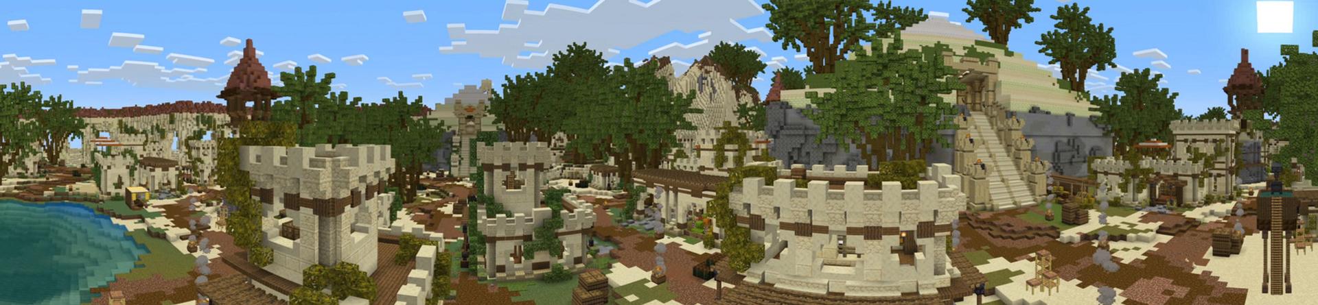 Panorama of the Minecraft Bedrock Marketplace product Pharaoh's Oasis created by BLOCKLAB Studios.