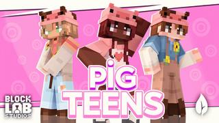 Thumbnail of the Minecraft Bedrock Marketplace product Pig Teens created by BLOCKLAB Studios.
