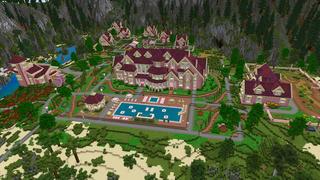 Screenshot of the Minecraft Bedrock Marketplace product Pink Mansion Luxury created by BLOCKLAB Studios.