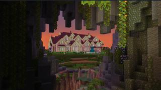 Screenshot of the Minecraft Bedrock Marketplace product Pink Mansion Luxury created by BLOCKLAB Studios.