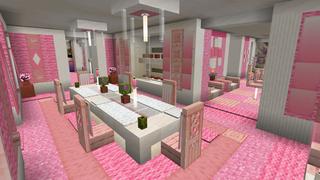 Screenshot of the Minecraft Bedrock Marketplace product Pink Mansion Luxury created by BLOCKLAB Studios.