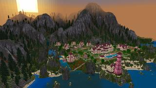 Screenshot of the Minecraft Bedrock Marketplace product Pink Mansion Luxury created by BLOCKLAB Studios.