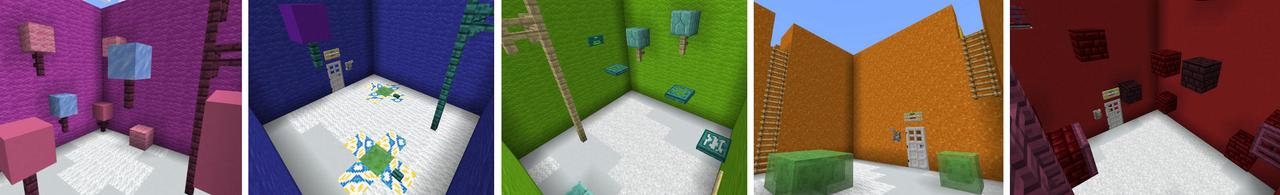 Panorama of the Minecraft Bedrock Marketplace product Rainbow 64 Parkour created by BLOCKLAB Studios.