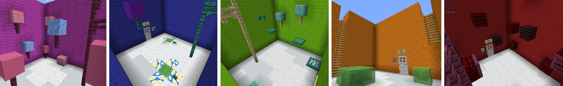 Panorama of the Minecraft Bedrock Marketplace product Rainbow 64 Parkour created by BLOCKLAB Studios.