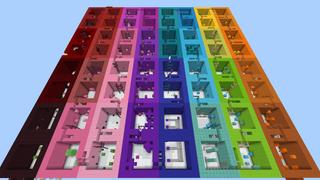 Screenshot of the Minecraft Bedrock Marketplace product Rainbow 64 Parkour created by BLOCKLAB Studios.