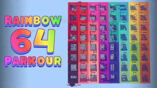 Thumbnail of the Minecraft Bedrock Marketplace product Rainbow 64 Parkour created by BLOCKLAB Studios.