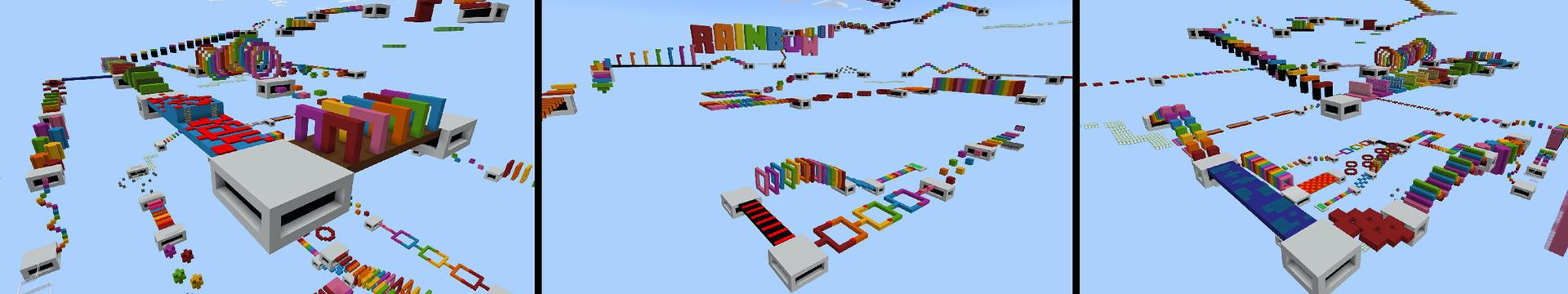 Panorama of the Minecraft Bedrock Marketplace product Rainbow Obstacle Parkour created by BLOCKLAB Studios.