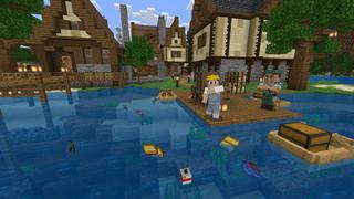 Screenshot of the Minecraft Bedrock Marketplace product Random Fishing Loot created by BLOCKLAB Studios.