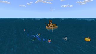 Screenshot of the Minecraft Bedrock Marketplace product Random Fishing Loot created by BLOCKLAB Studios.