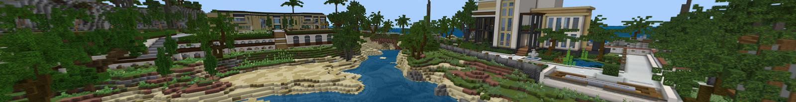 Panorama of the Minecraft Bedrock Marketplace product Rich Islands created by BLOCKLAB Studios.