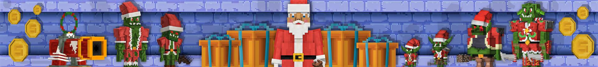 Panorama of the Minecraft Bedrock Marketplace product Santa Apocalypse Invasion created by BLOCKLAB Studios.