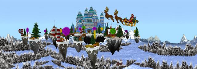 Panorama of the Minecraft Bedrock Marketplace product Santa's Palace created by BLOCKLAB Studios.