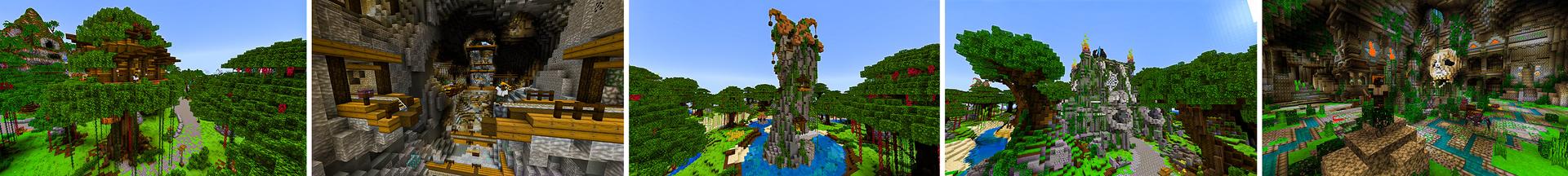 Panorama of the Minecraft Bedrock Marketplace product Secret Treasures created by BLOCKLAB Studios.