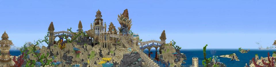 Panorama of the Minecraft Bedrock Marketplace product Shell Kingdom created by BLOCKLAB Studios.