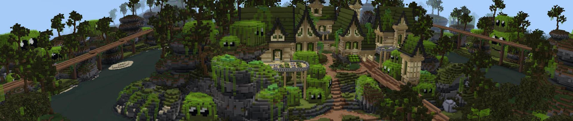 Panorama of the Minecraft Bedrock Marketplace product Slime Mansion created by BLOCKLAB Studios.