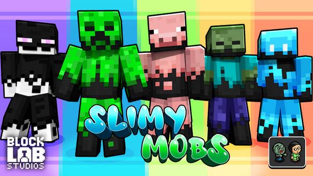 Thumbnail of the Minecraft Bedrock Marketplace product Slimy Mobs created by BLOCKLAB Studios.