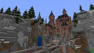 Screenshot of the Minecraft Bedrock Marketplace product Snowy Hill Castle created by BLOCKLAB Studios.