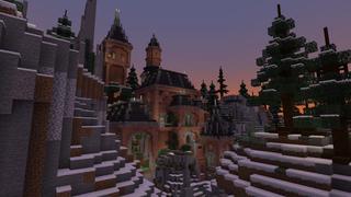 Screenshot of the Minecraft Bedrock Marketplace product Snowy Hill Castle created by BLOCKLAB Studios.