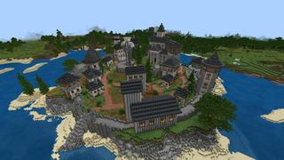 Screenshot of the Minecraft Bedrock Marketplace product Stonecliff Manor created by BLOCKLAB Studios.