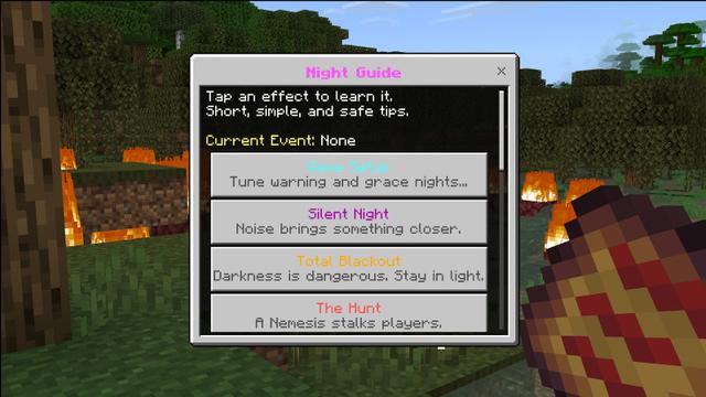 Screenshot of the Minecraft Bedrock Marketplace product Survive the Night Add-On created by BLOCKLAB Studios.