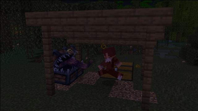 Screenshot of the Minecraft Bedrock Marketplace product Survive the Night Add-On created by BLOCKLAB Studios.
