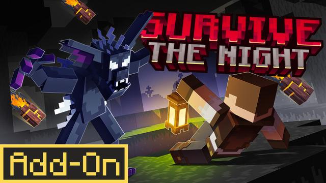 Thumbnail of the Minecraft Bedrock Marketplace product Add-On „Survive the Night“ created by BLOCKLAB Studios.