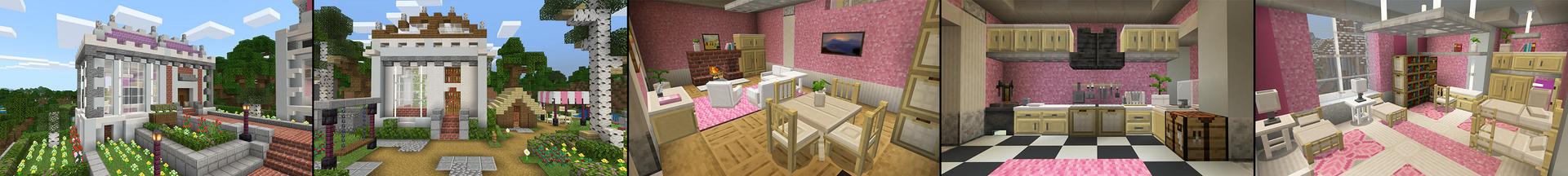 Panorama of the Minecraft Bedrock Marketplace product Sweet House created by BLOCKLAB Studios.
