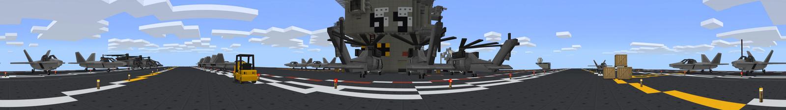 Panorama of the Minecraft Bedrock Marketplace product The Aircraft Carrier created by BLOCKLAB Studios.