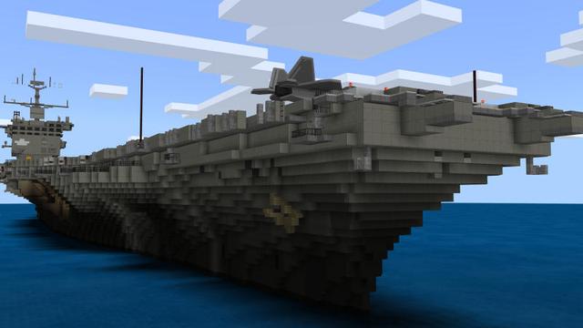 Screenshot of the Minecraft Bedrock Marketplace product The Aircraft Carrier created by BLOCKLAB Studios.