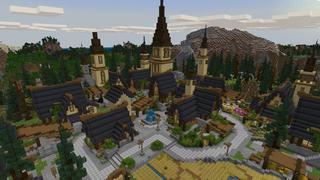Screenshot of the Minecraft Bedrock Marketplace product The Birch Persia Villa created by BLOCKLAB Studios.